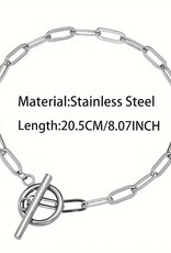 Amore Stainless Steel Women's Link Bracelet, silver coloured