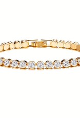 Dames Tennis Armband 14K Goldplated, goudkleurig