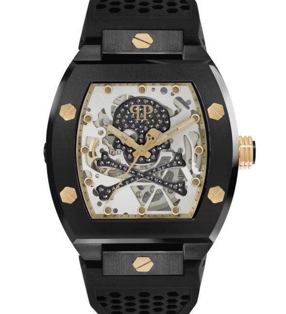 Philipp Plein automatische Skeleton Heren horloge, zwart