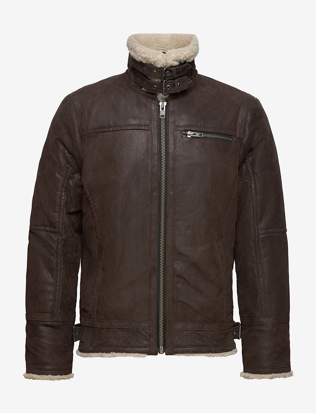 Jofama Axel Heren Leren Jacket, donkerbruin