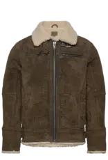 Jofama Axel Heren Leren Jacket, olijfgroen