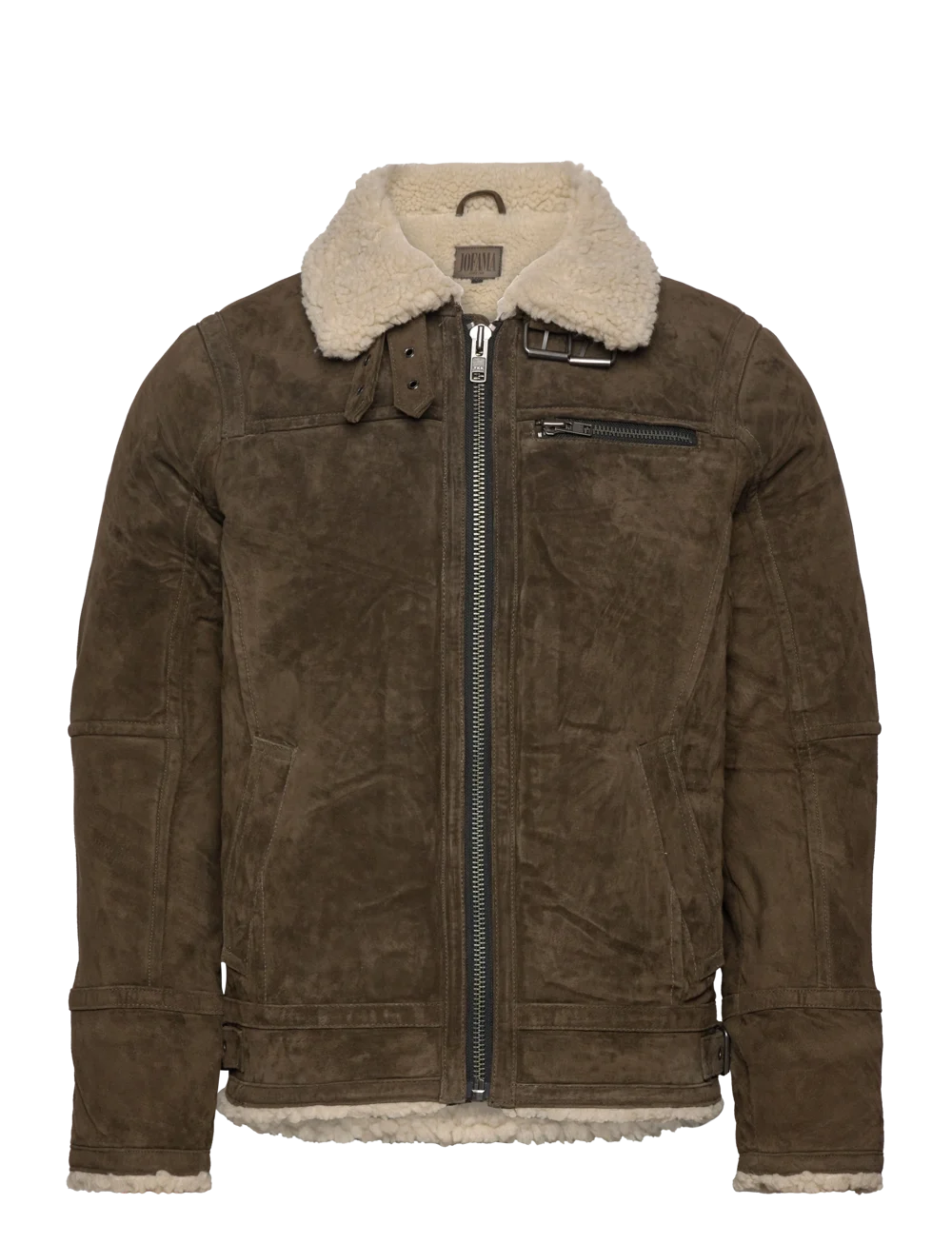 Jofama Axel Heren Leren Jacket, olijfgroen