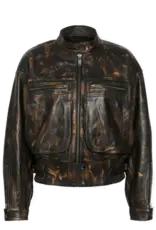 Gestuz Dames Leren jacket, zwart