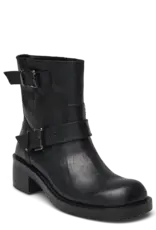Bianco Leather Dames Enkellaarzen, zwart