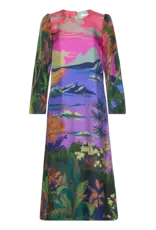 Munthe Zijden Dames Jurk, multicolor