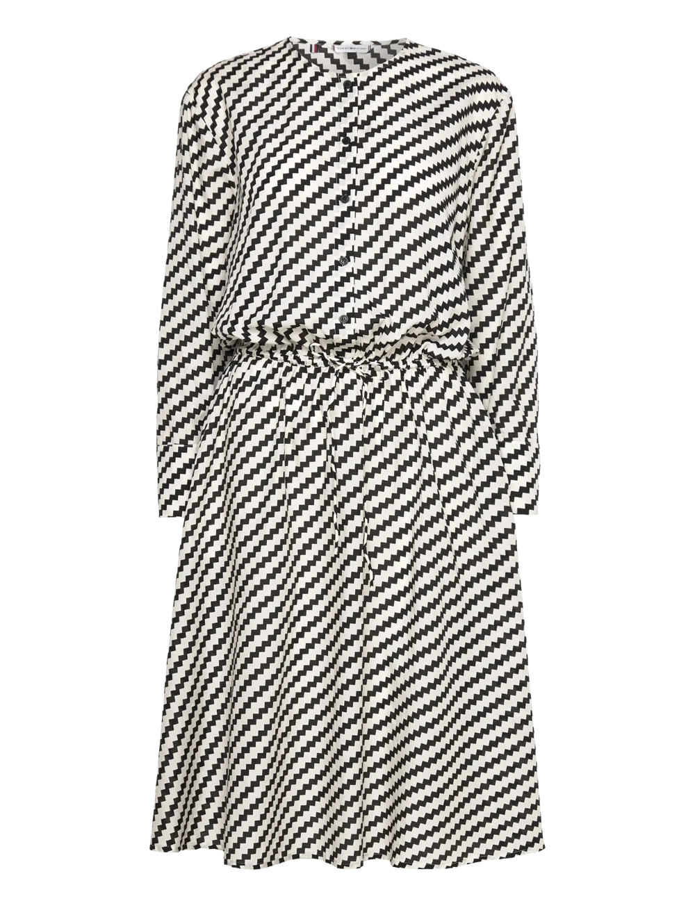 Tommy Hilfiger Dames MIDI-JURK met Zigzag Taille, multicolor