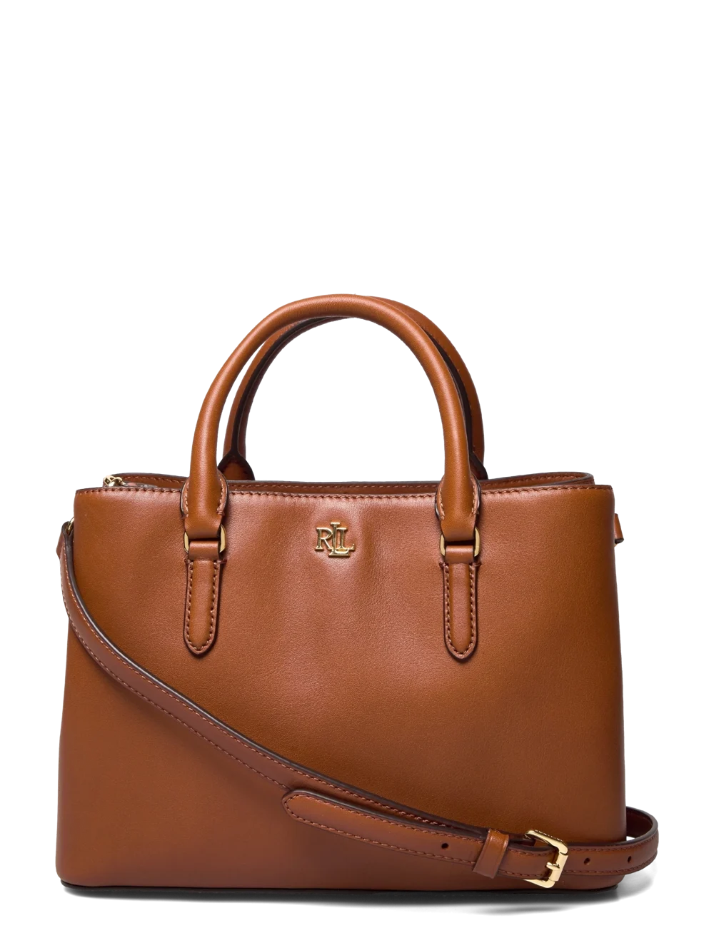Lauren Ralph Lauren Lederen kleine Marcy Dames Schoudertas, bruin