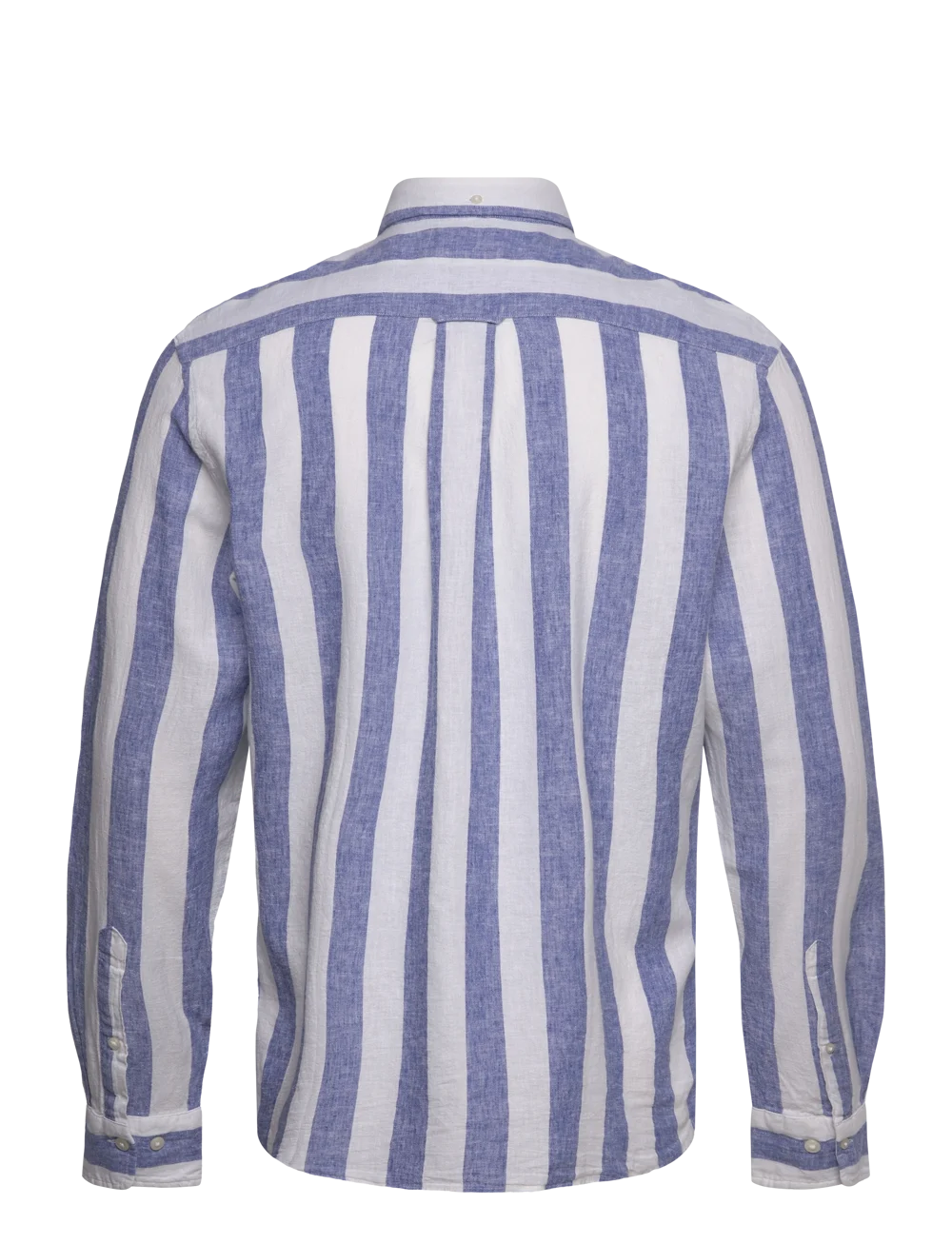GANT Linnen Gestreept Heren Overhemd, blauw