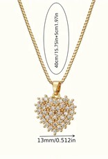 Eve 14K goldplated Dames ketting & hanger hart met kristal, goud Eve 14K goldplated Dames ketting & hanger hart met kristal, goud