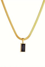 Eve 18K Goldplated Dames ketting met zwart smaragd, goudkleurig