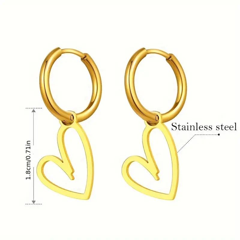 SOHI Dames 18K Verguld Oorbel Hanger met  Hartje Ontwerp, goudkleurig