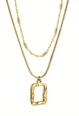Laura Lombardi 14K goldplated Dames ketting met schakel gedraaid, goud