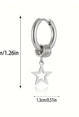 SOHI Holle Ster RVS Dames Oorbellen, zilver