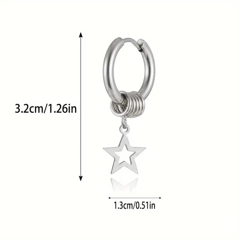 SOHI Holle Ster RVS Dames Oorbellen, zilver