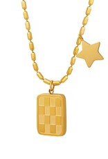 Laura Lombardi 18K goldplated Dames ketting met hanger ster, goud