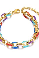 Singularu RAINBOW LINK Vrouwen ARMBAND, goudkleurig