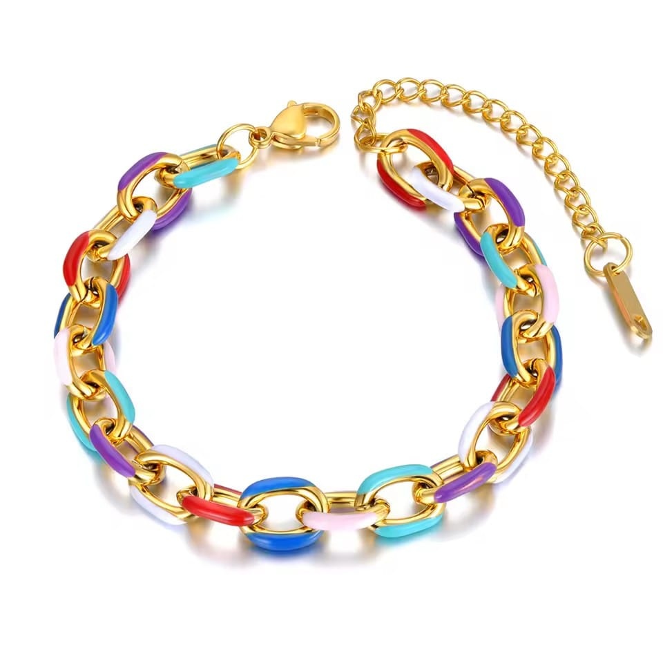 Singularu RAINBOW LINK Women's BRACELET, gold coloured