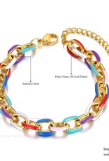 Singularu RAINBOW LINK Women's BRACELET, gold coloured