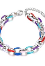Singularu RAINBOW LINK Dames ARMBAND, zilverkleurig Singularu RAINBOW LINK Dames ARMBAND, zilverkleurig