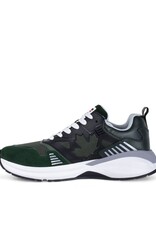 Dsquared2 - Heren Lace-Up Low Top Sneakers, zwart/groen