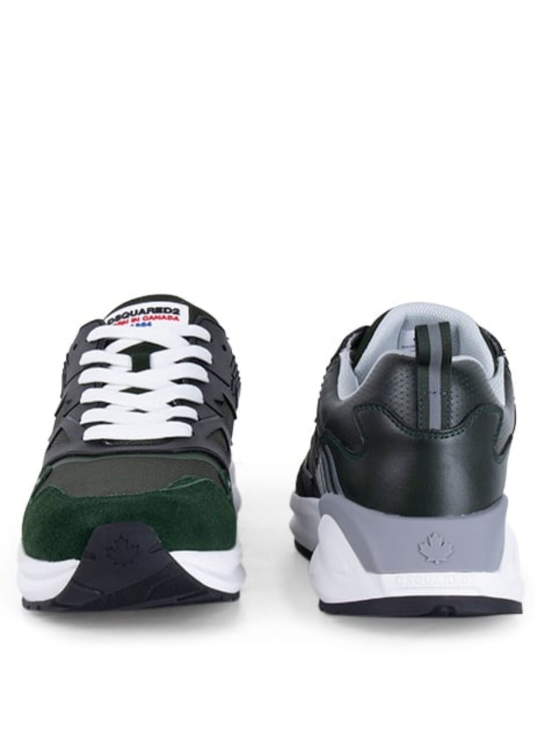 Dsquared2 - Heren Lace-Up Low Top Sneakers, zwart/groen