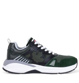 Dsquared2 - Oxus Lace-Up Low Top Sneakers, zwart/groen Dsquared2 - Oxus Lace-Up Low Top Sneakers, zwart/groen