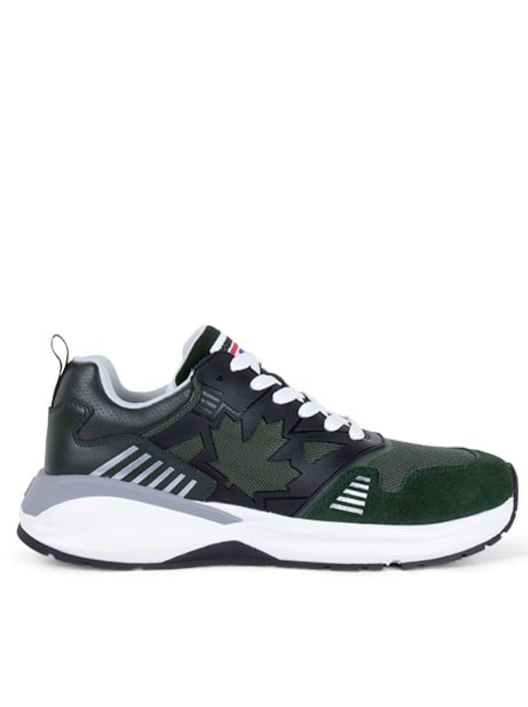 Dsquared2 - Heren Lace-Up Low Top Sneakers, zwart/groen