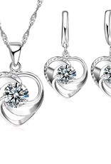 Laura Lombardi Dames 925 Sterling  Sieradenset Ketting & Oorbellen, zilver