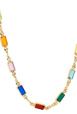 SOHI 18K Verguld Dames Kleurrijk Ketting met Zirkonia, goudkleurig SOHI 18K Verguld Dames Kleurrijk Ketting met Zirkonia, goudkleurig