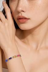 SOHI 18K Verguld Dames Kleurrijk Armband met Zirkonia, goudkleurig