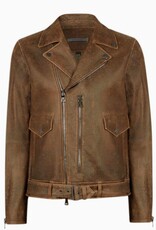 John Varvatos  Heren Leather Biker jackt, bruin