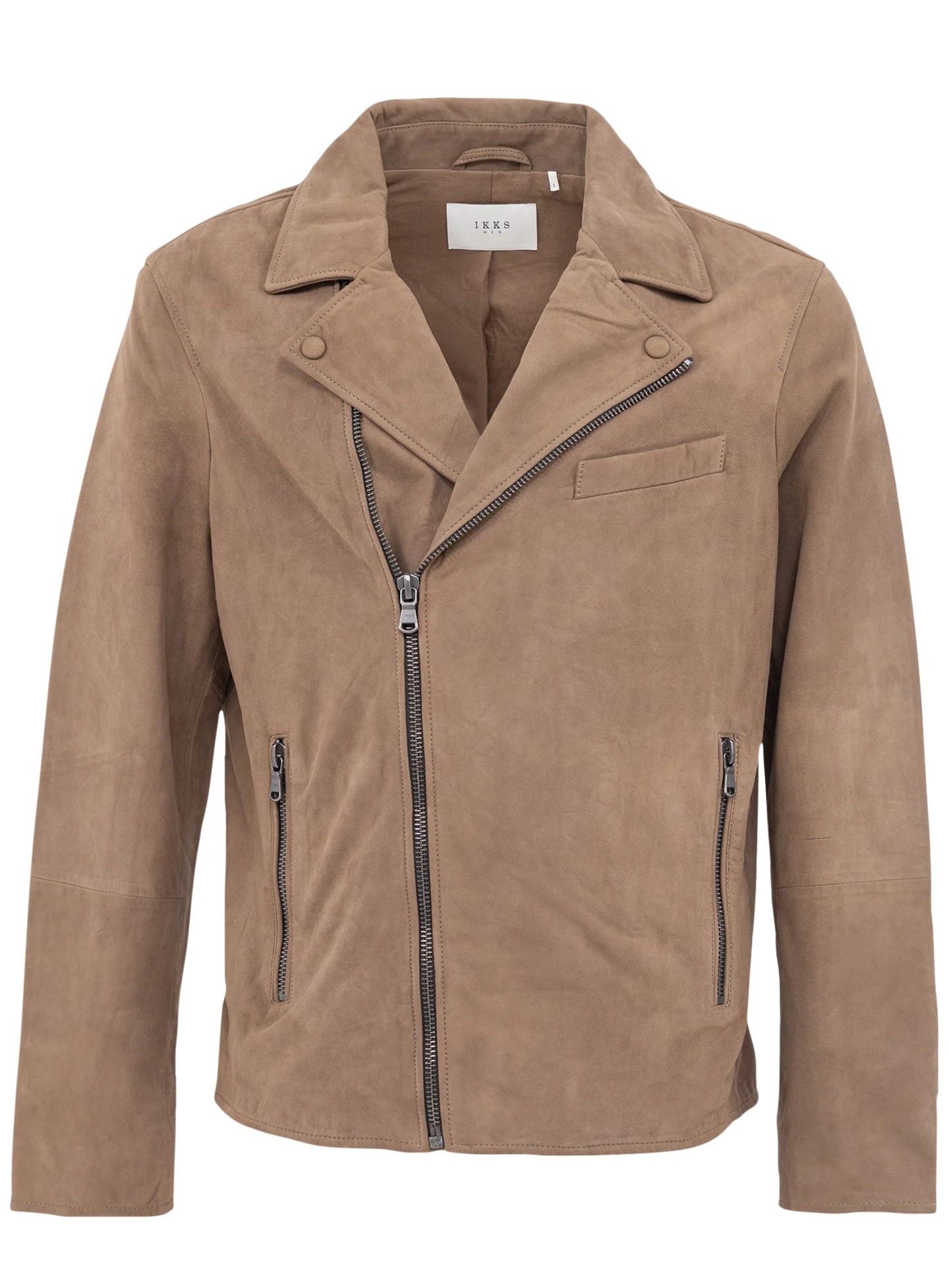 IKKS  Leather Biker Jacket, beige