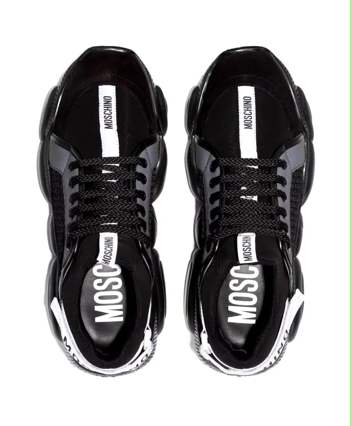 Moschino Heren Bubble Teddy Sneakers, Zwart