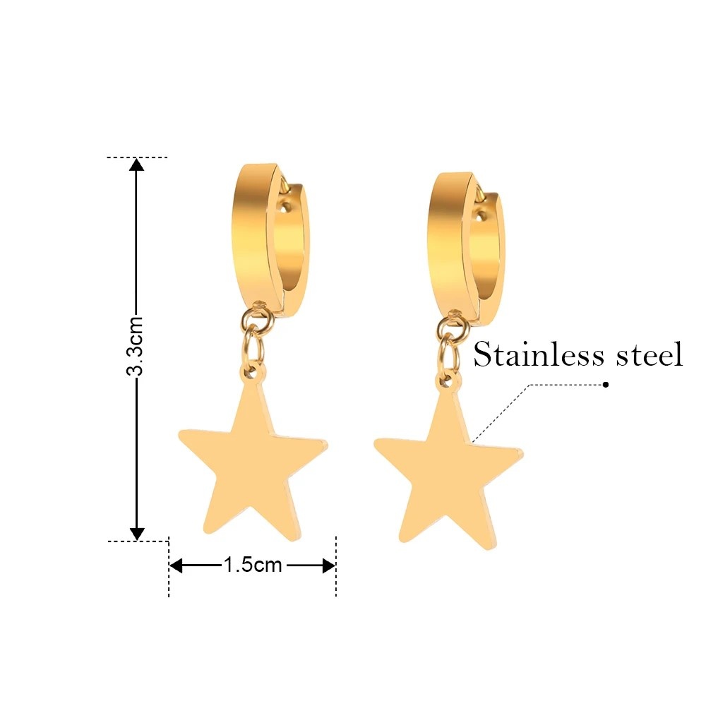 SOHI Hypoallergene Dames Oorbellen Ster, zilver