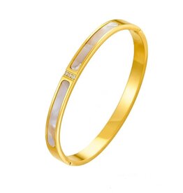 Laura Lombardi goldplated armband glad breed, Goudkleurig Laura Lombardi goldplated armband glad breed, Goudkleurig
