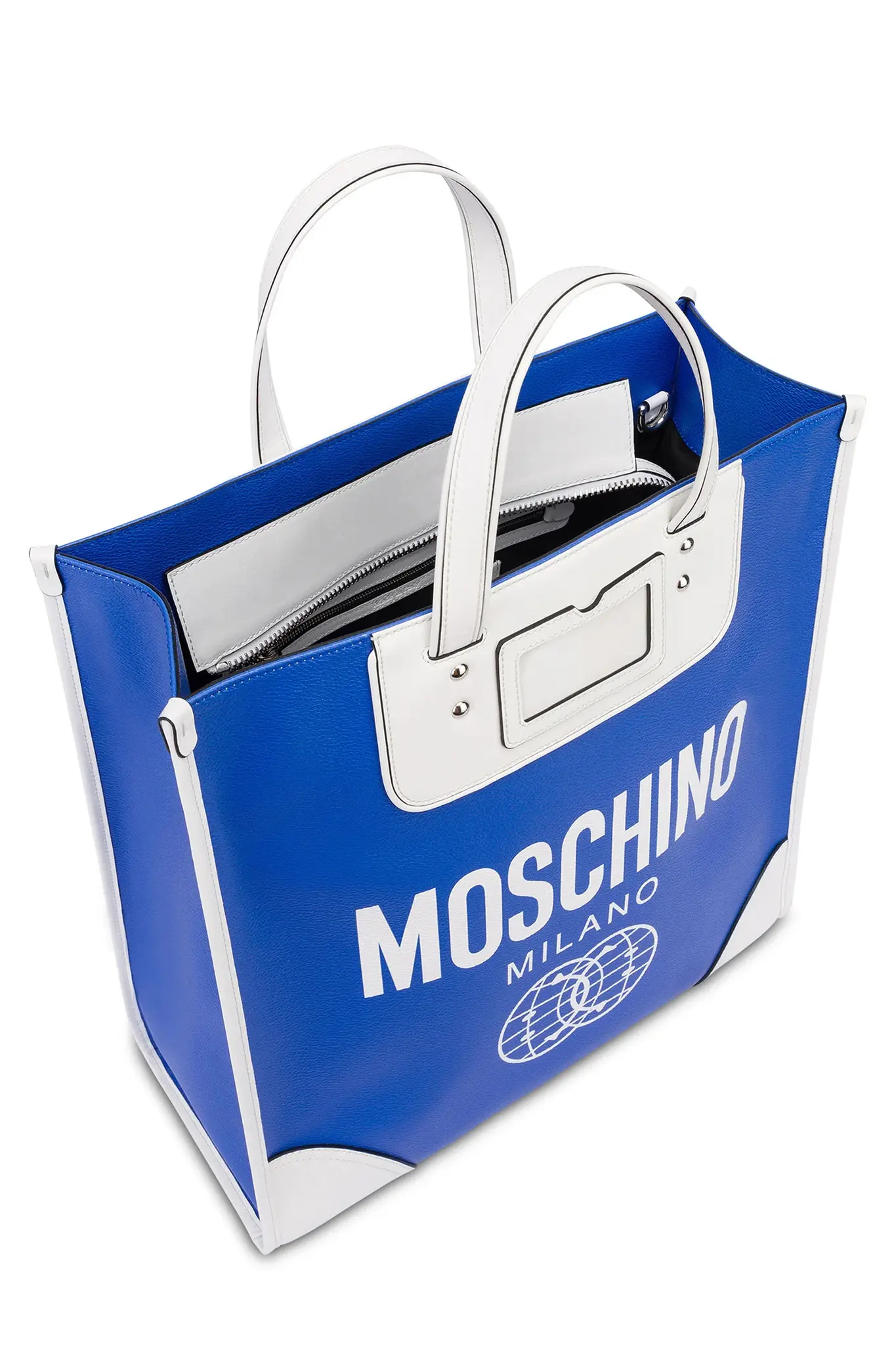 Moschino Uniseks Schoudertas met Smiley® World-logoprint, blauw