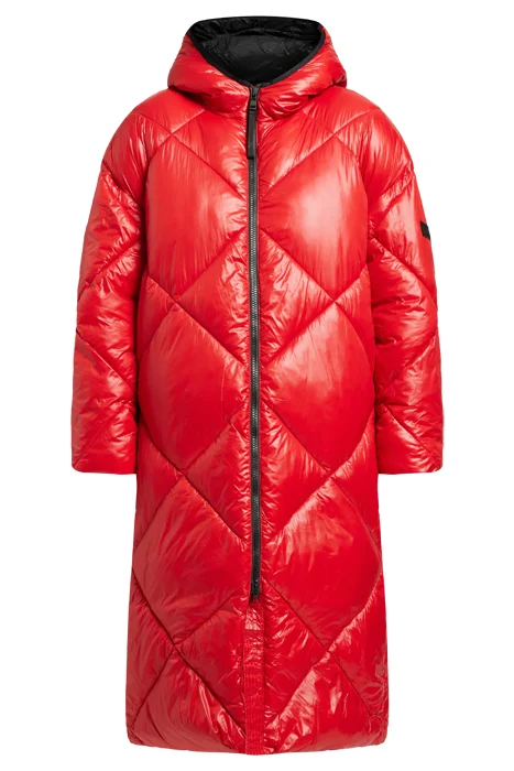 Didriksons Dames Lange Winterjas, rood