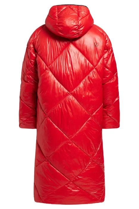 Didriksons Dames Lange Winterjas, rood
