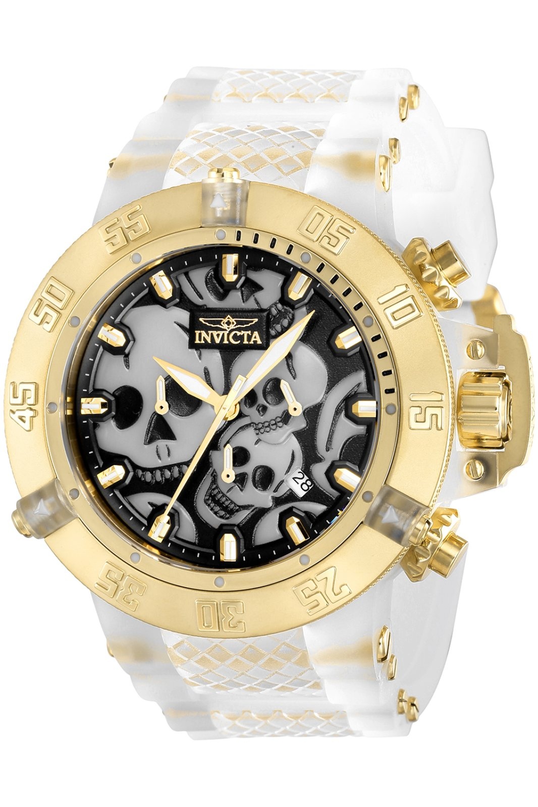 Invicta Subaqua Quartz Heren Horloge, goud/wit