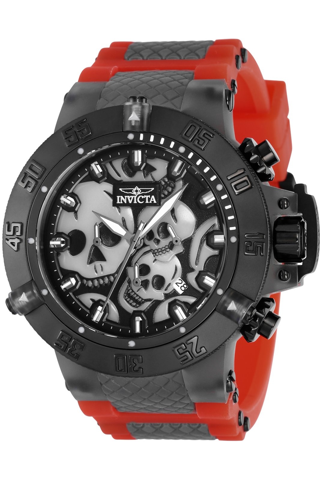 Invicta Subaqua Quartz Heren Horloge, zwart/rood