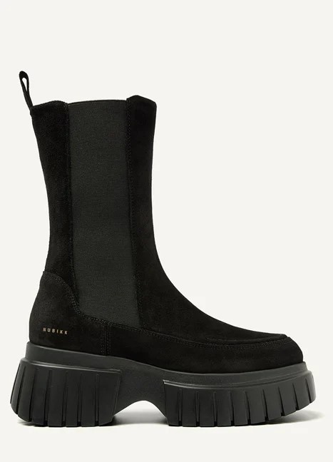 Nubikk Dames SUEDE Enkellaarzen, zwart