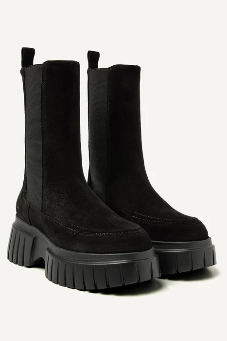 Nubikk Dames SUEDE Enkellaarzen, zwart