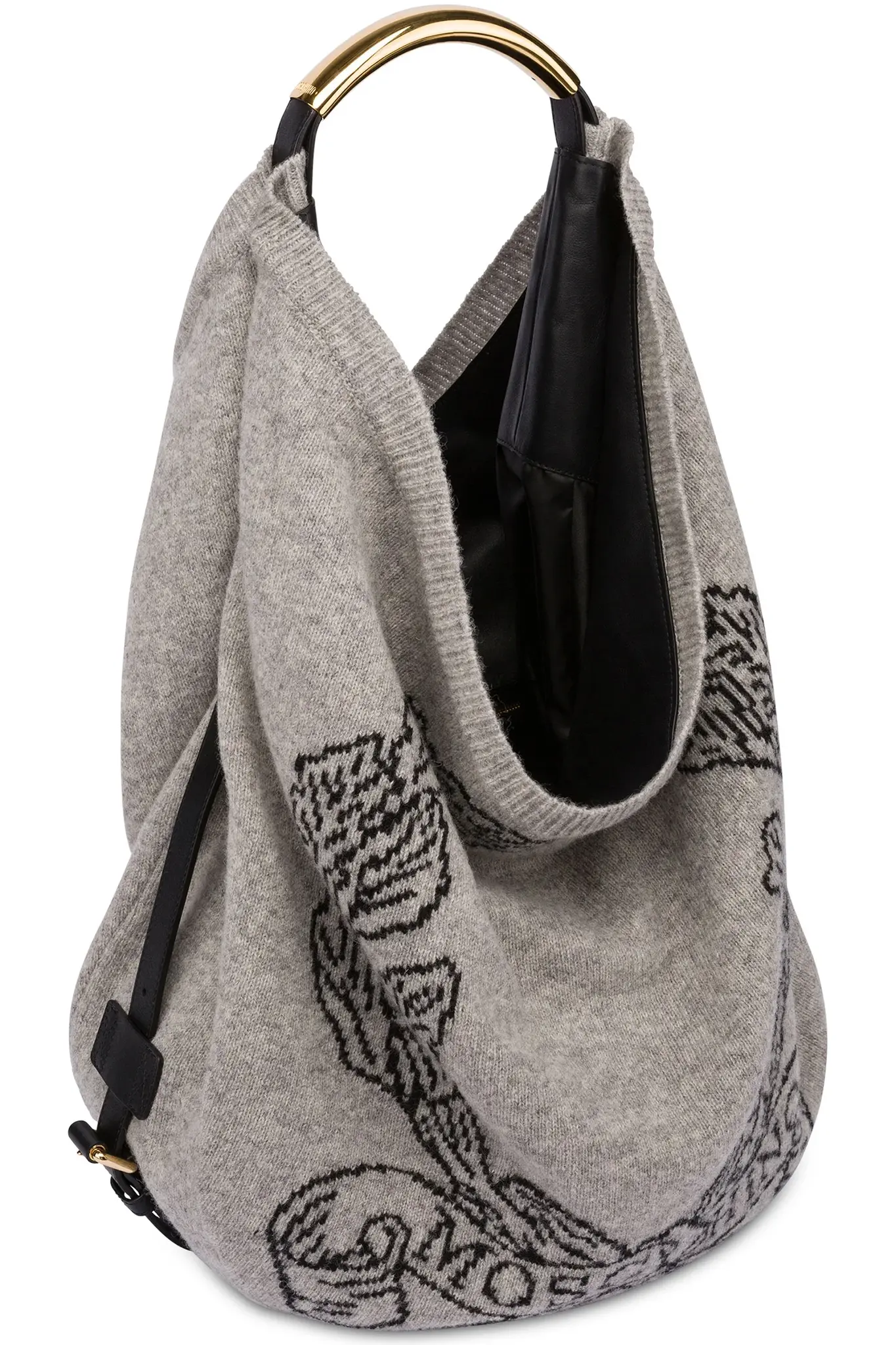 Moschino Dames Shetland wollen Handtas ,  grijs