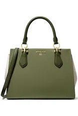 Michael Kors  MEDIUM Dames Leer Schoudertas, olijfgroen