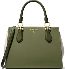 Michael Kors  MEDIUM Leer Schoudertas, olijfgroen