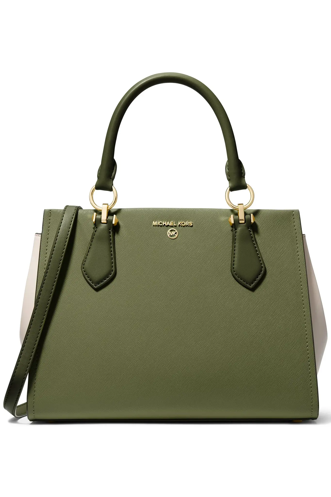 Michael Kors  MEDIUM Dames Leer Schoudertas, olijfgroen