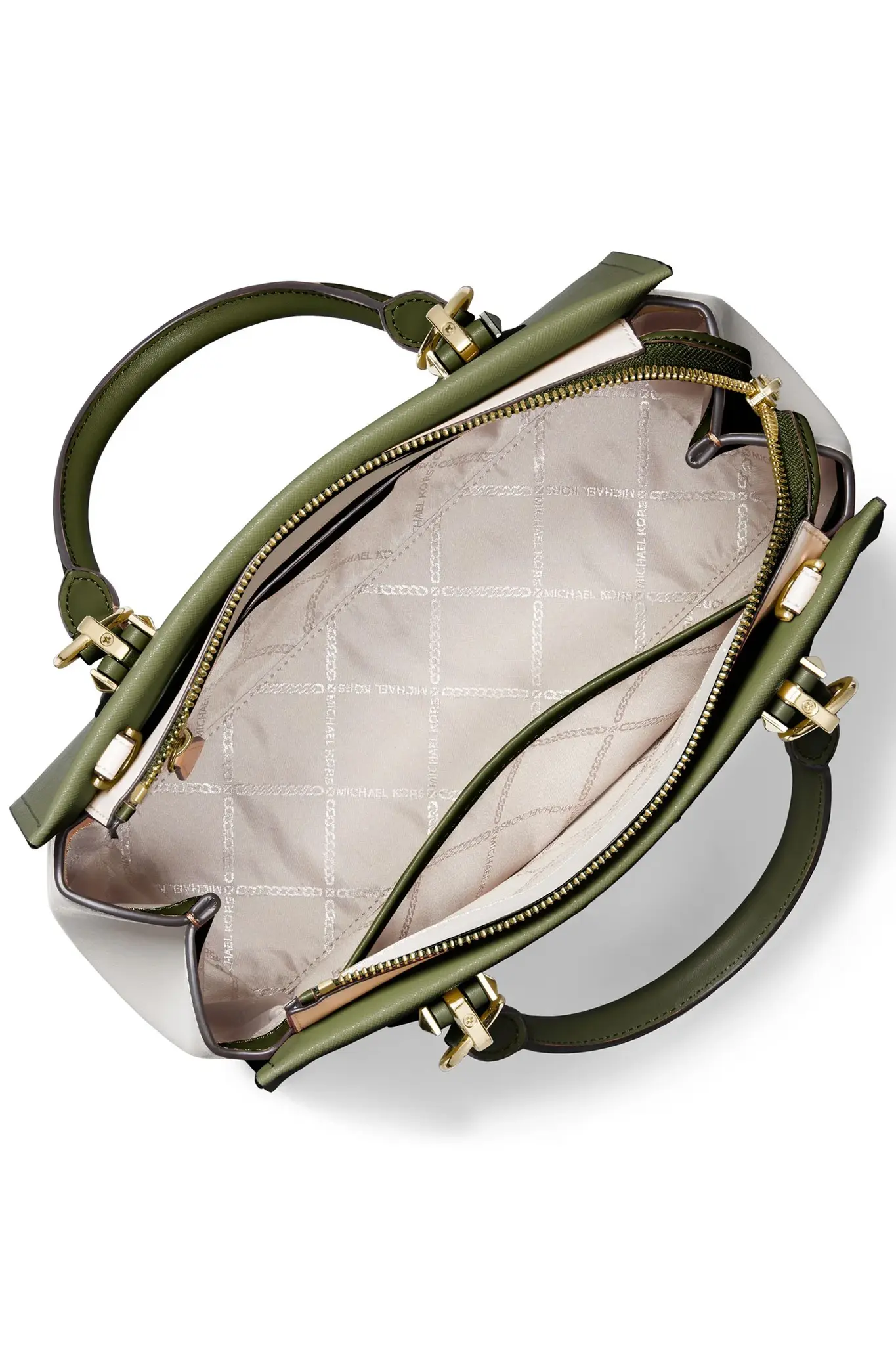 Michael Kors  MEDIUM Dames Leer Schoudertas, olijfgroen