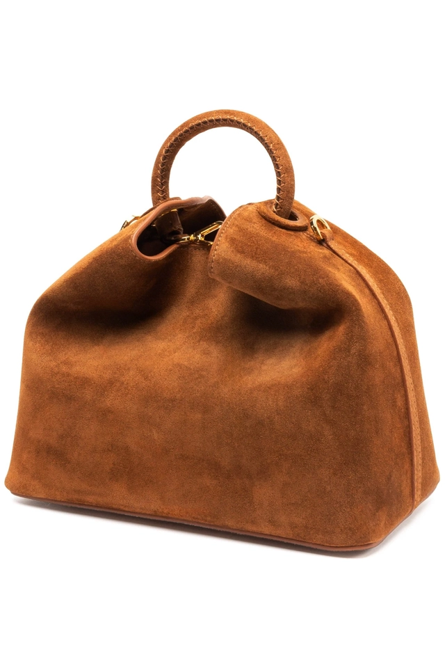 Elleme  SUEDE  Dames Schoudertas , bruin