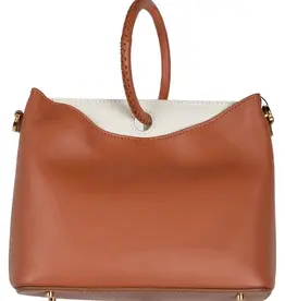Elleme  Leer Schoudertas, bruin