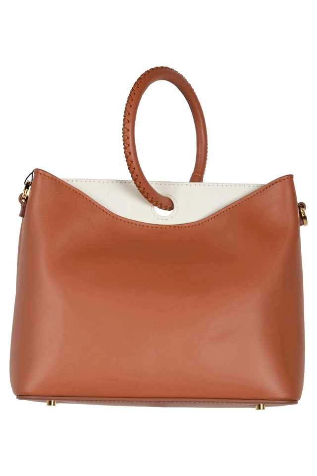 Elleme  Leer Dames Schoudertas, bruin